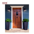 single piece main entrance wooden door with simple carving